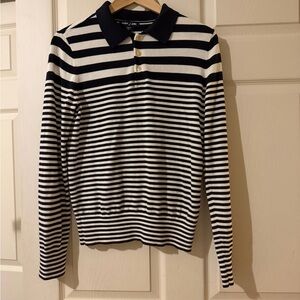 Striped Black and White Polo Sweater
